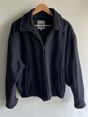 Forest Club Wool Bomber Jacket Gray Men’s Sz XL  Full Zip EUC